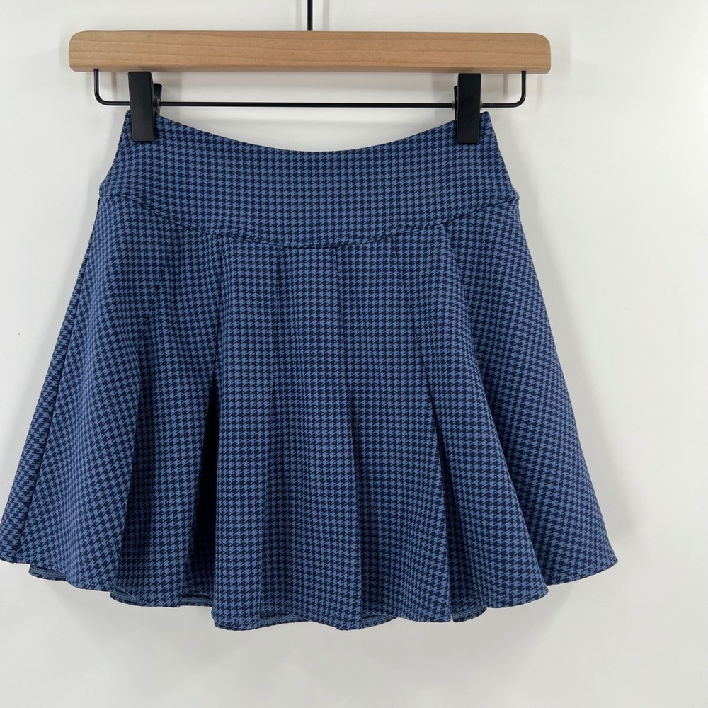 Offline by Aerie‎ Skort Women XS Blue Houndstooth Pleated Tennis Skirt Athletic